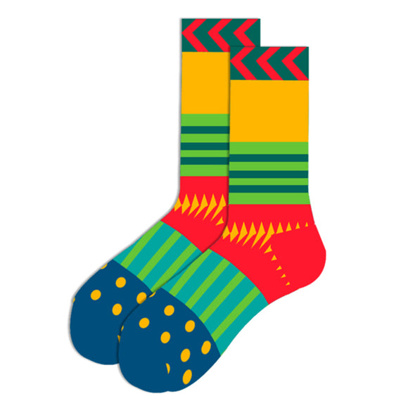 Geometric Pattern Cozy Socks (EU39-EU46) 幾何組合圖案舒適襪子 (歐碼39-歐碼46)