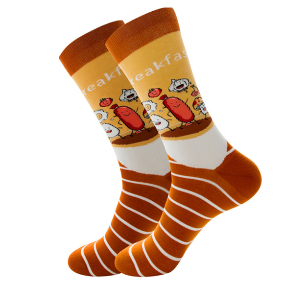 Breakfast Pattern Cozy Socks (EU38-EU45) 早餐圖案舒適襪子 (歐碼38-歐碼45)