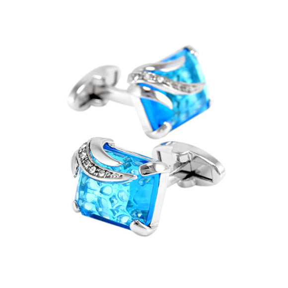 Light Blue Crystal Cufflinks 淺藍水晶袖扣