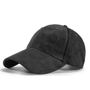 Black Faux Suede Baseball Cap 黑色人造皮絨棒球帽 KCHT2165