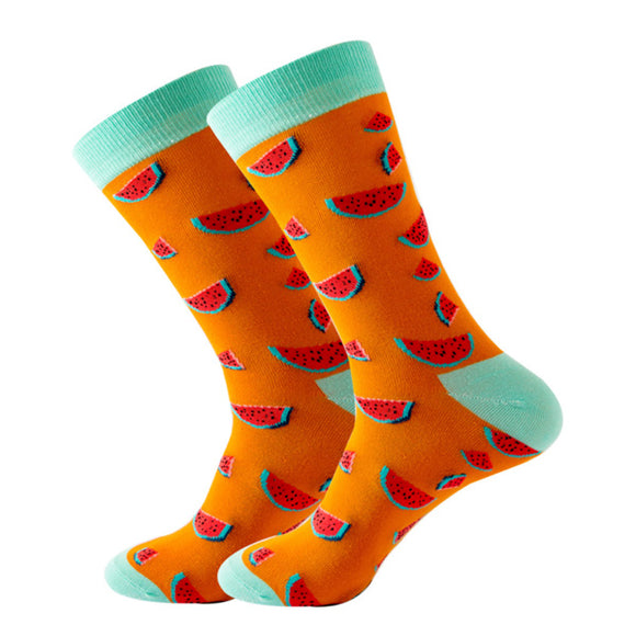 Orange Watermelon Pattern Cozy Socks (EU39-EU45) 橙色西瓜圖案舒適襪子 (歐碼39-歐碼45)