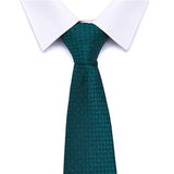 Green Tie, Pocket Square, Cufflinks, Tie Clip 4 Pieces Gift Set 綠色領帶口袋巾袖扣領帶夾4件套裝 KCBT2126