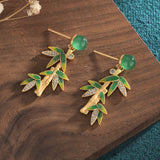 Vintage Bamboo Leaf Shape Earrings 復古竹葉形耳環 KJEA20125