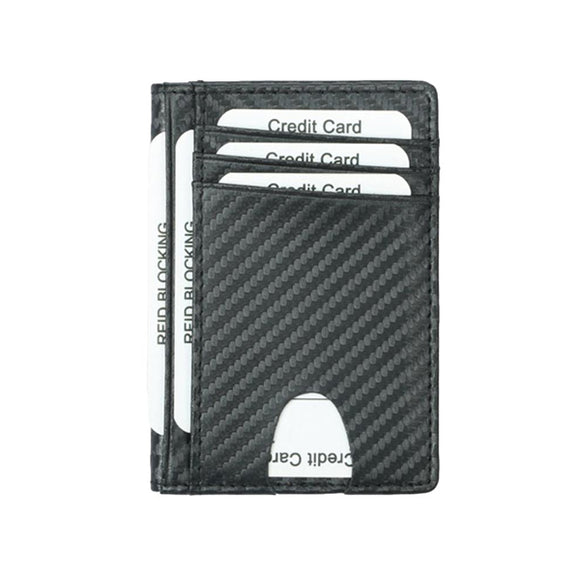 Black Grained Leather RFID Card Holder 黑色真牛皮RFID安全防盜信用卡套 CH19003