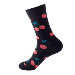Cherry Pattern Cozy Socks (One Size) 櫻桃圖案舒適襪子 (均碼)