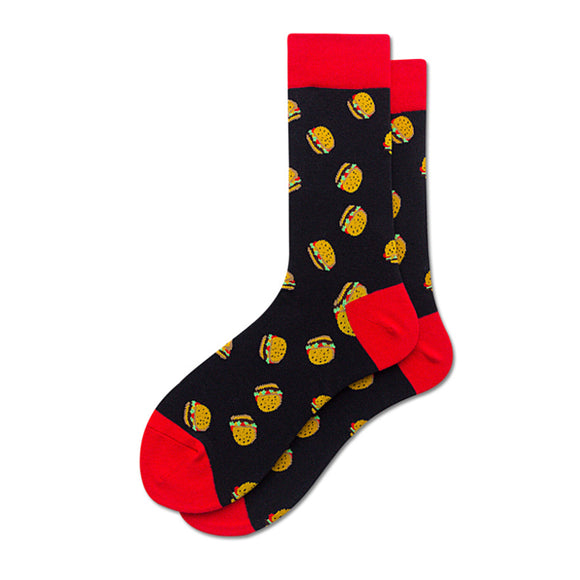 Hamburger Pattern Cozy Socks (EU39-EU46) 漢堡包圖案舒適襪子 (歐碼39-歐碼46)