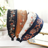Ethnic Style Vintage Embroidery Flower Headband 民族風復古刺繡花朵頭箍