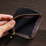 Black Grained Leather Card Holder 黑色真牛皮信用卡套 CH19022