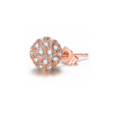 Rose Gold Zircon Ball Earrings 玫瑰金鋯石球形耳環