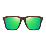 Classic Square Frame Wooden Polarized Sunglasses 經典方框木制偏光太陽眼鏡 KCSG2102b