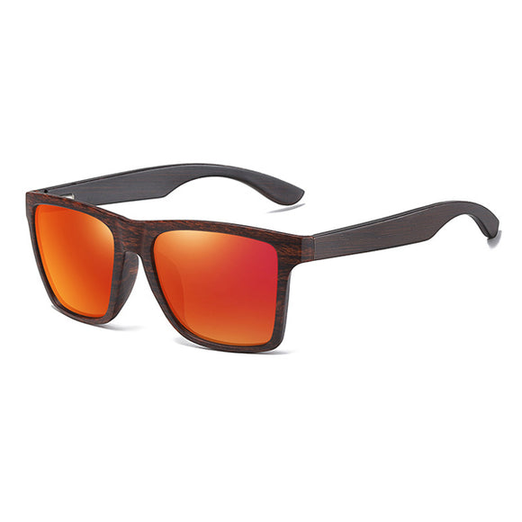 Classic Square Frame Wooden Polarized Sunglasses 經典方框木制偏光太陽眼鏡 KCSG2102c