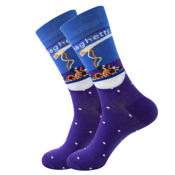 Spaghetti Pattern Cozy Socks (EU38-EU45) 意大利面舒適襪子 (歐碼38-歐碼45)