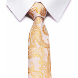 Yellow Tie, Pocket Square, Cufflinks, Tie Clip 4 Pieces Gift Set 黃色領帶口袋巾袖扣領帶夾4件套裝 KCBT2306