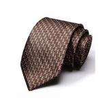 Brown Tie, Pocket Square, Cufflinks, Tie Clip 4 Pieces Gift Set 棕色領帶口袋巾袖扣領帶夾4件套裝 (KCBT2307)