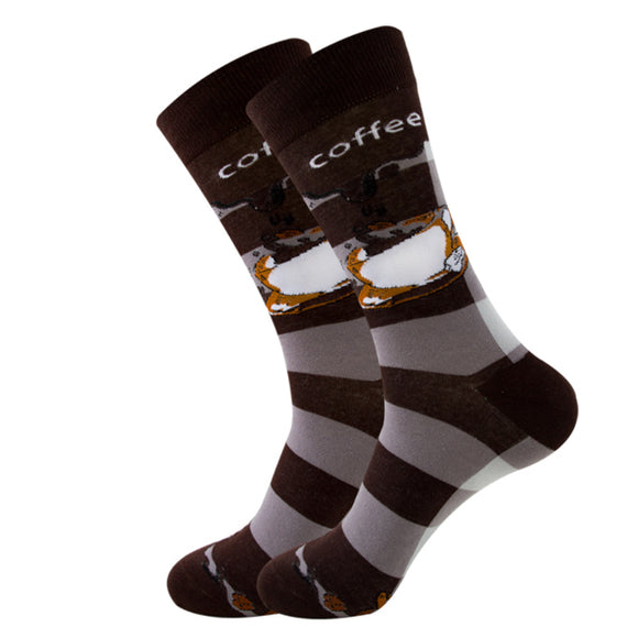 Coffee Pattern Cozy Socks (EU38-EU45) 咖啡圖案舒適襪子 (歐碼38-歐碼45)