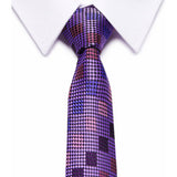 Purple Tie, Pocket Square, Cufflinks, Tie Clip 4 Pieces Gift Set 紫色領帶口袋巾袖扣領帶夾4件套裝 KCBT2309