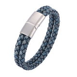 Braided Leather Magnetic Bracelet (Circumference 20.5cm) 真皮編織磁扣手鍊 (鍊長 20.5cm) (KJBR16031a)