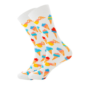 Ice Cream Pattern Cozy Socks (EU34-EU39) 冰淇淋圖案舒適襪子 (歐碼34-歐碼39)