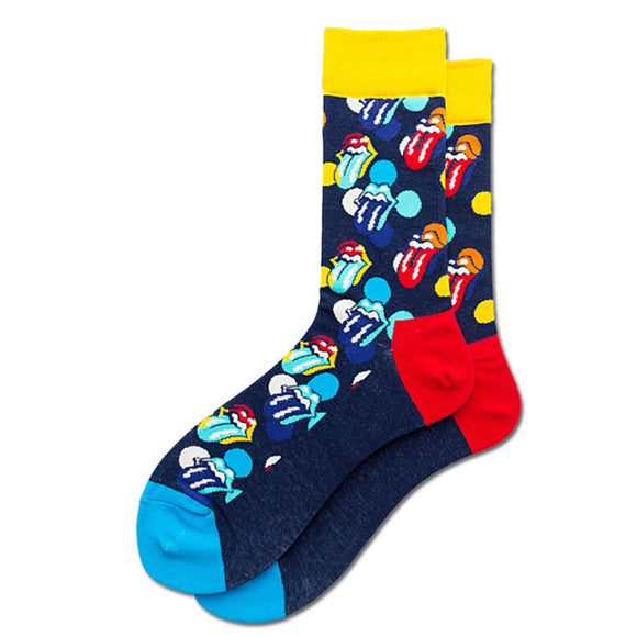 Big Tongue Pattern Cozy Socks (EU39-EU46) 大舌頭圖案舒適襪子 (歐碼39-歐碼46)