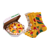 Set of 4 Pairs Unisex Funny Pizza Cotton Socks Box 4 件套披薩圖案舒適襪子 (均碼) HS202361