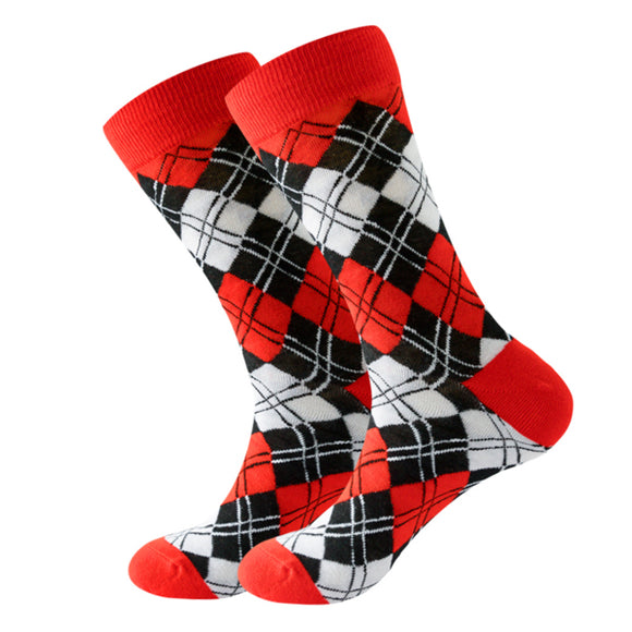 Black and White Square Cozy Socks (EU38-EU45) 黑白方塊舒適襪子 (歐碼38-歐碼45) HS202397