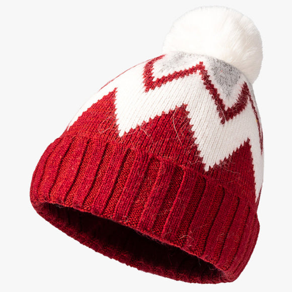 Striped Wool Ball Knitted Hat 條紋毛球針織帽 KCHT2069