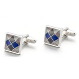 Square Blue Shell Cufflinks 方形藍色貝殼袖扣