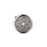 Silver Round Vintage Cufflinks 銀色圓形復古花紋袖扣