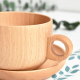 Natural Beech Wood Coffee Cup and Coffee Plate 天然櫸木咖啡杯和咖啡碟