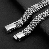 Titanium Steel Double Layer Bracelet with Magnet Clasp 磁鐵扣鈦鋼雙層手鍊 (KJBR16025)