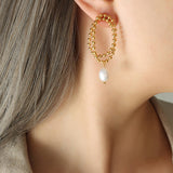 Freshwater Pearl Earrings 淡水珍珠耳環 KJEA20159