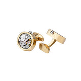 Gold Oval Movement Watch Cufflinks  (Spinnable) ** Free Gift ** 金色橢圓機芯手錶袖扣 (可轉動) ** 附送贈品 **