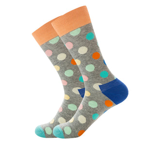 Green Dots Gray Cozy Socks (EU38-EU45) 綠色圓點灰色舒適襪子 (EU38-EU45)