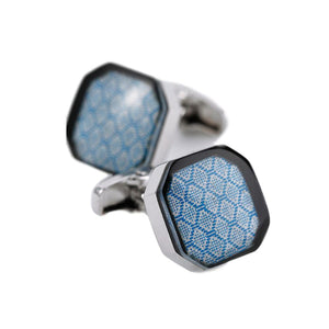 Octagonal Blue Pattern Cufflinks ** Free Gift ** 八角形藍色紋袖扣 ** 附送贈品 **