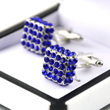 Blue Crystal Square Cufflinks ** Free Gift ** 藍色水晶方形袖扣 ** 附送贈品 **
