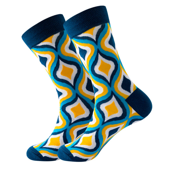Square Shape Pattern Cozy Socks (EU38-EU45) 正方形圖案舒適襪子 (歐碼38-歐碼45) HS202400