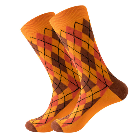 Orange Square Cozy Socks (EU38-EU45) 橙色方塊舒適襪子 (歐碼38-歐碼45) HS202401