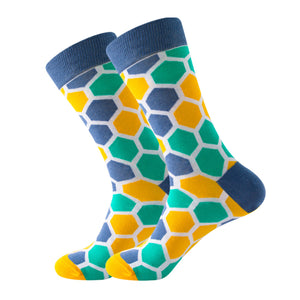 Hexagon Pattern Cozy Socks (EU38-EU45) 六邊形圖案舒適襪子 (歐碼38-歐碼45) HS202402