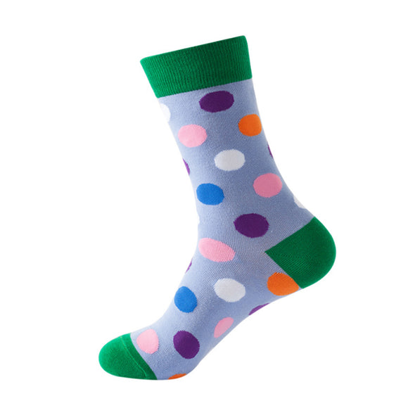 Rainbow Dots Blue Cozy Socks (One Size) 彩虹色圓點藍色舒適襪子 (均码) HS202418