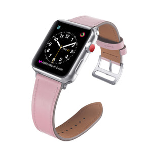 Pink Genuine Leather Apple Watch Band 38MM, 42MM 粉色真皮Apple 38MM, 42MM 錶帶