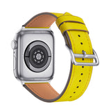Yellow Genuine Leather Apple Watch Band 38MM, 42MM 黄色真皮Apple 38MM, 42MM 錶帶