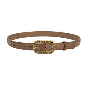 Caramel Women Genuine Leather Belt 焦糖色女士真皮皮带 KCBELT1049