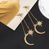Star Crystal Moon Pendant Earrings ** Free Gift ** 星鑲水晶月亮吊墜耳環 ** 附送贈品 **