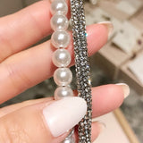 Faux Pearl Rhinestone Headband 人造珍珠水鑽頭箍