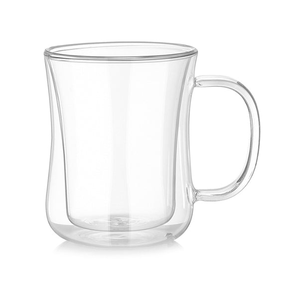 Clear Double Wall Glasses Coffee Glass Cups 220ml / 7.5oz - Set of 2 透明雙層玻璃杯咖啡玻璃杯 220 毫升/7.5 盎司 - 2 件套 KCHM1107
