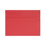 Rose Red Grained Leather Card Holder 玫紅色真牛皮信用卡套 (CH19004)