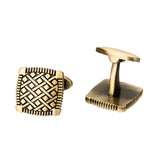 Square Bronze Checkered Pattern Cufflinks 方形古銅方格紋袖扣