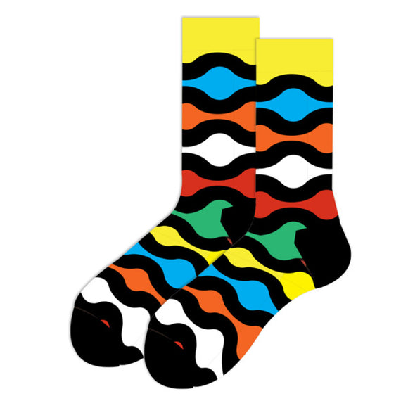 Colorful Wave Pattern Cozy Socks (EU39-EU45) 七彩波浪紋舒適襪子 (歐碼39-歐碼45)