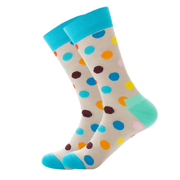 Blue Dots Gray Cozy Socks (EU38-EU45) 藍色圓點灰色舒適襪子 (EU38-EU45)
