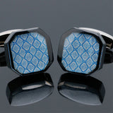 Octagonal Blue Pattern Cufflinks ** Free Gift ** 八角形藍色紋袖扣 ** 附送贈品 **